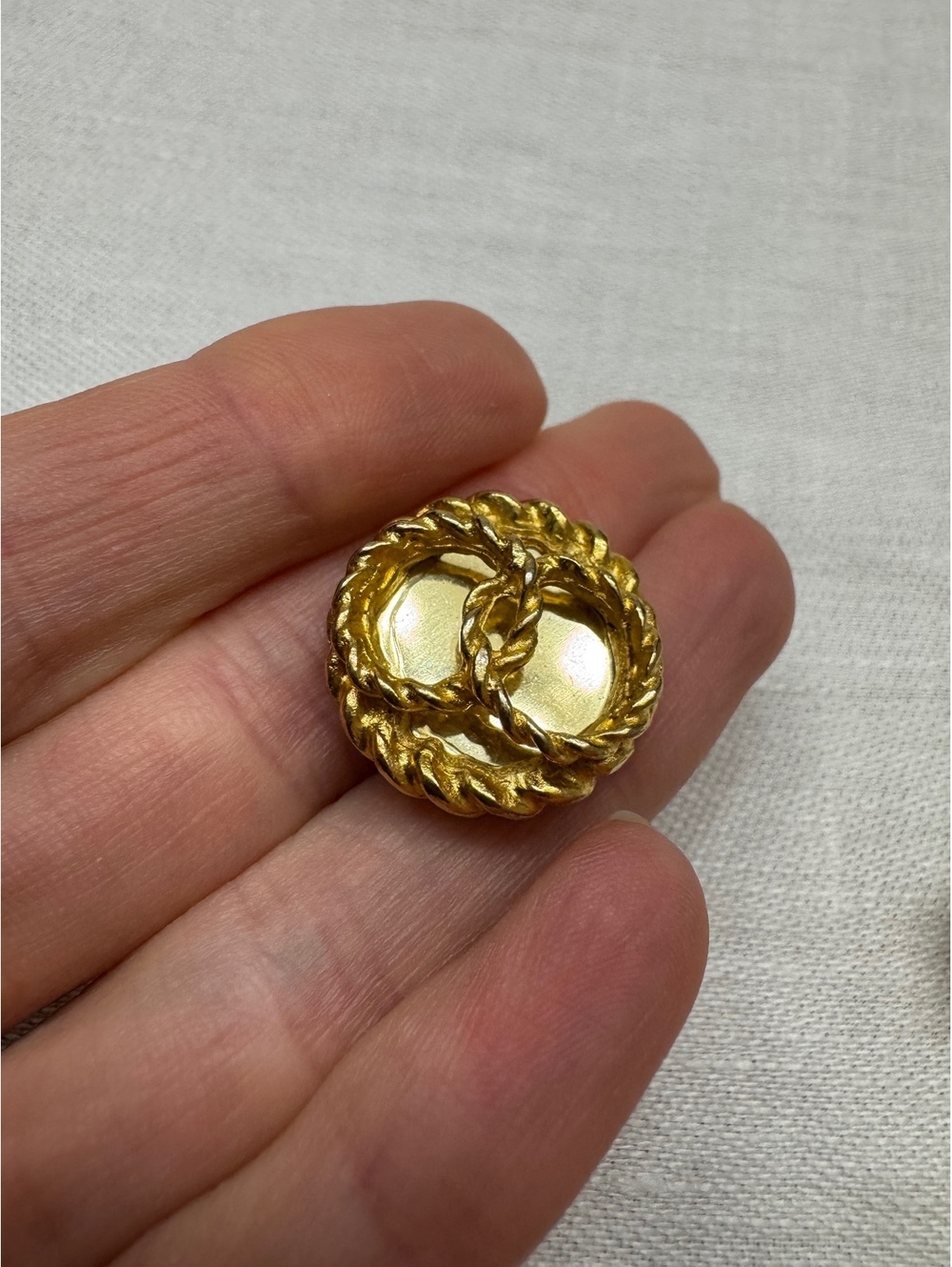 Vintage Gold Rope Knot Shank Buttons Set of 9